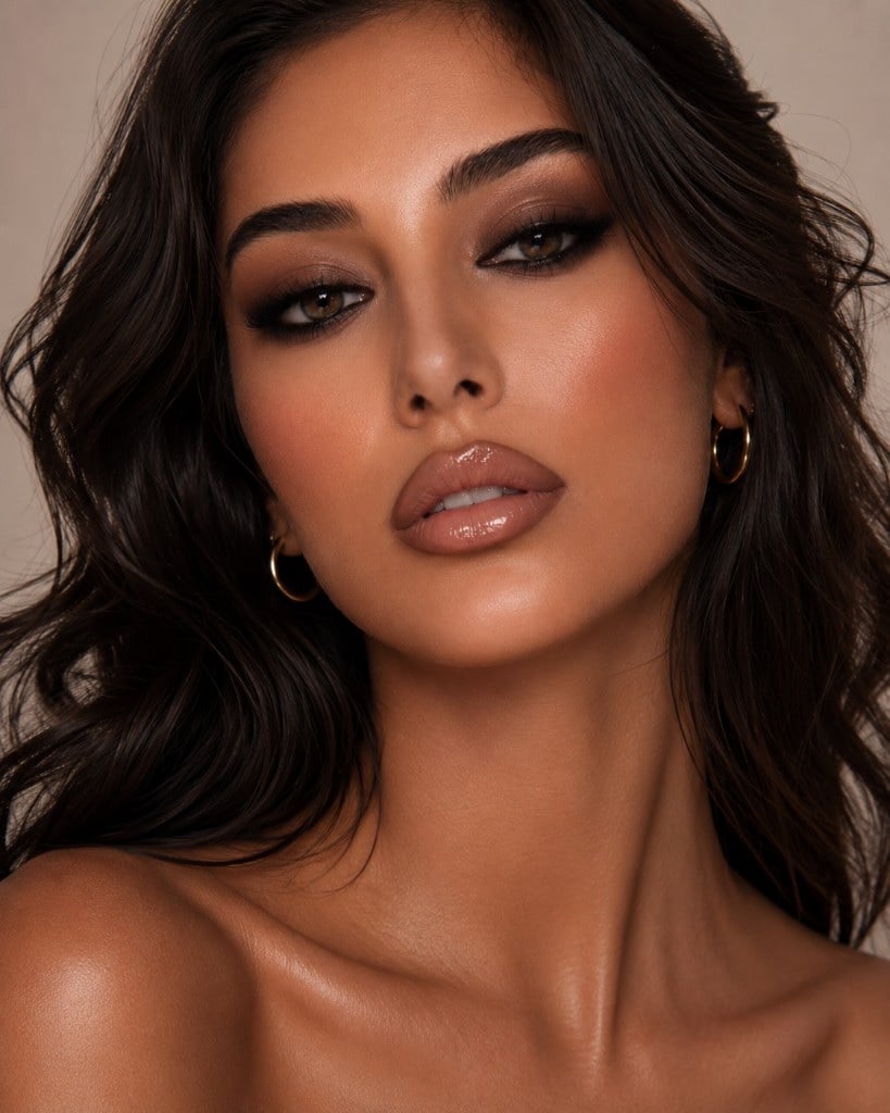 Soft glam smoky eye look