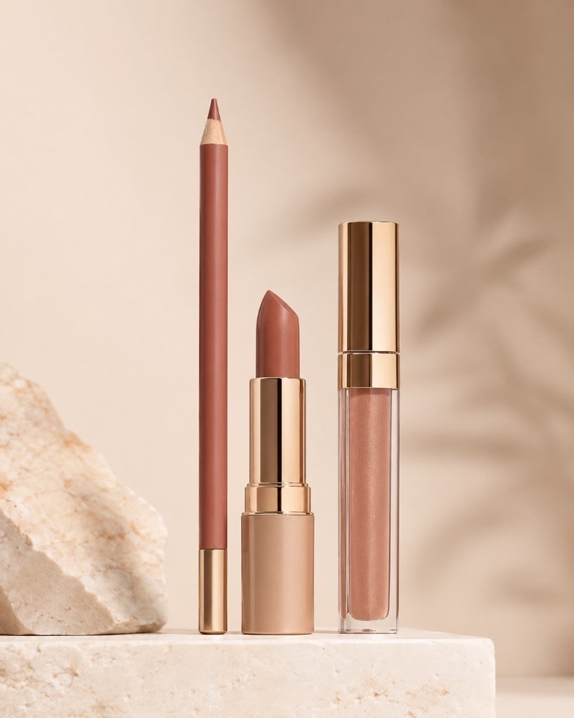 Lip liner, lipstick, and gloss